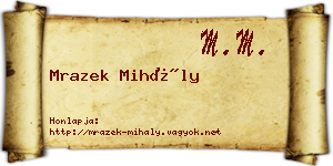 Mrazek Mihály névjegykártya